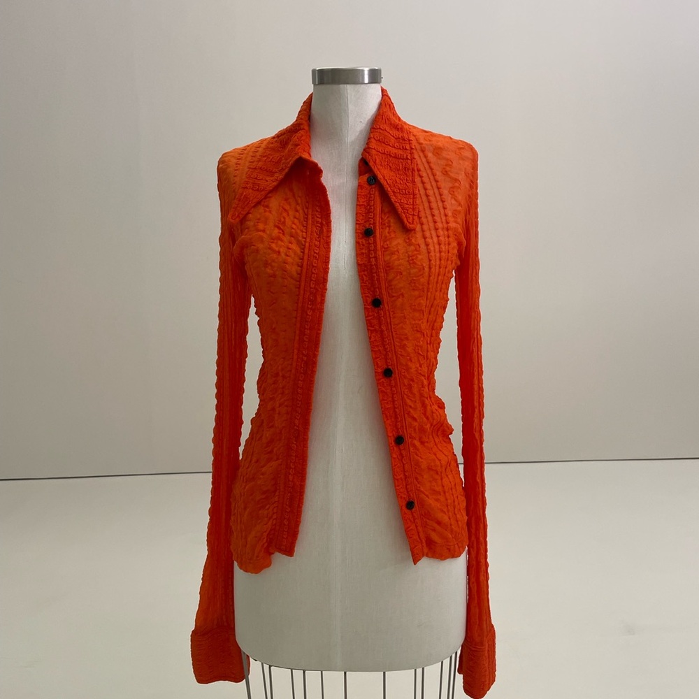 Vibrant Orange button up shirt
